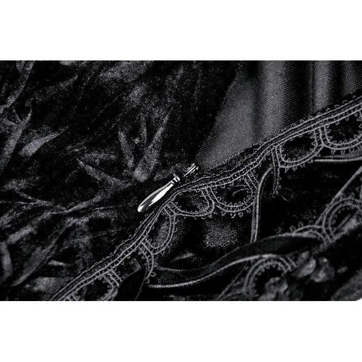 Gothic-Abendkleid mit Rosenstickerei aus Samt für Damen, Meerjungfrauen-Stil, Hochzeitskleid
