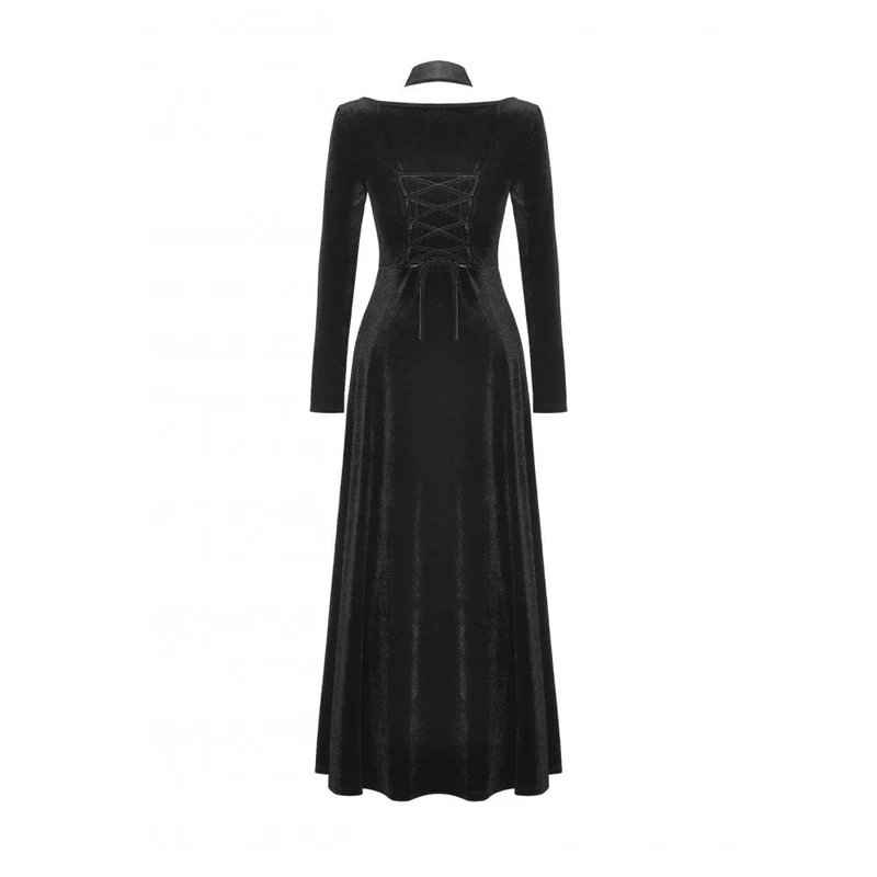 Gothic-Abendkleid aus Samt mit Cut-outs und Seitenschlitzen für Damen, Hochzeitskleid