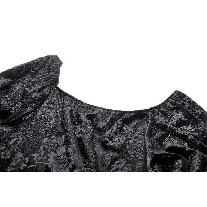 Gothic-Mantel aus Samt mit Puffärmeln und Spitze für Damen