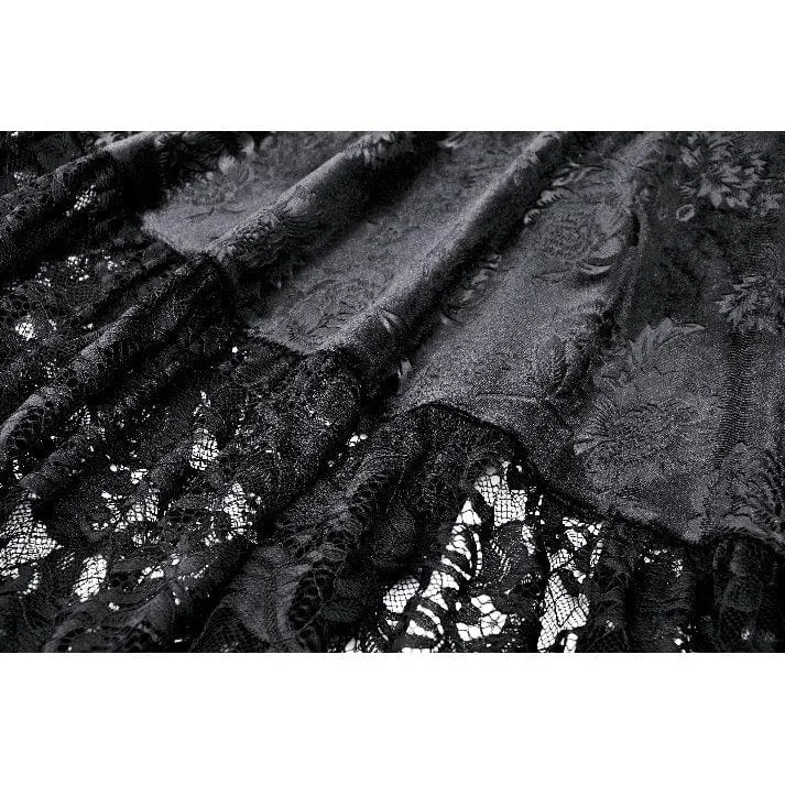 Gothic-Mantel aus Samt mit Puffärmeln und Spitze für Damen
