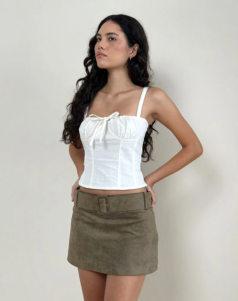 Kamden Cami Top in Leinen Elfenbein
