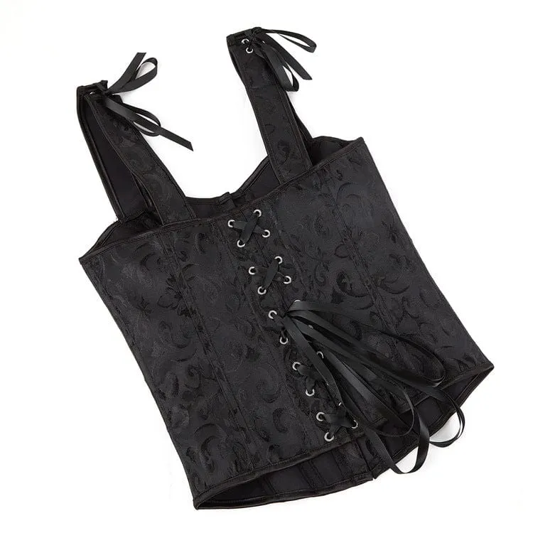 Gothic Überbrustkorsett mit Schnürung und Stahlstäbchen für Damen