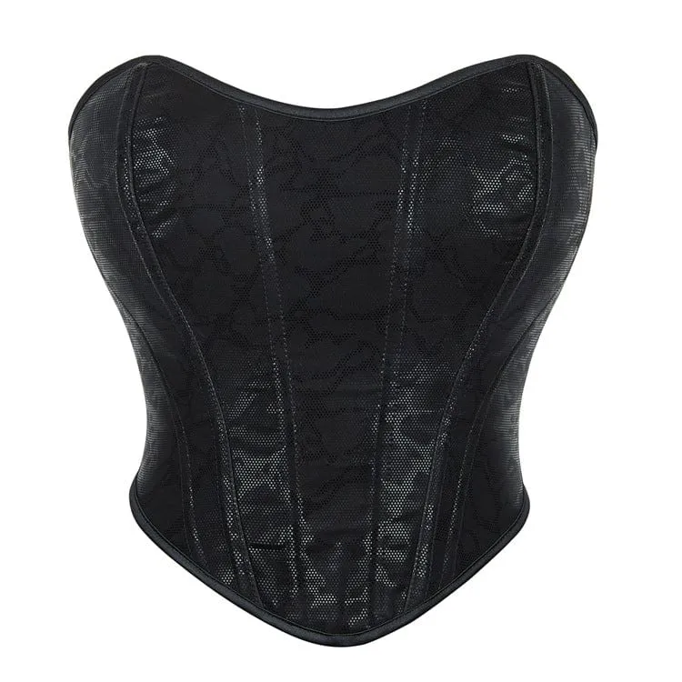 Gothic Mesh Splice Überbrustkorsett zum Schnüren für Damen