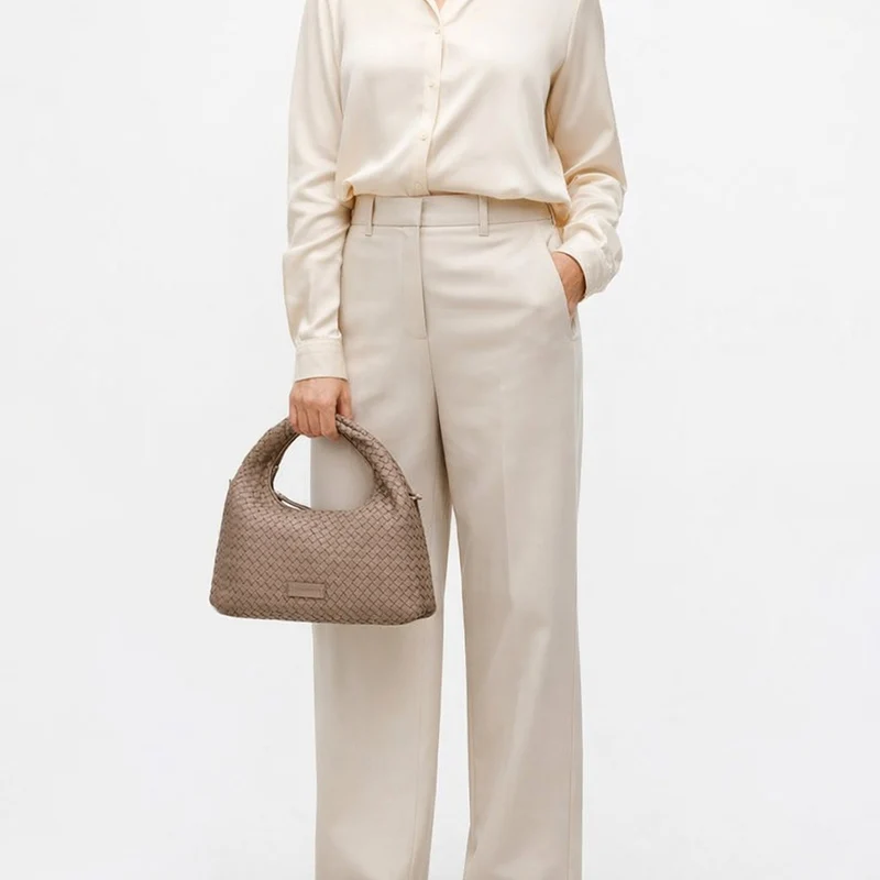 Les Visionnaires Sadie Grande Weave Silky - Bolso de mano 40 cm (cappuccino beige)
