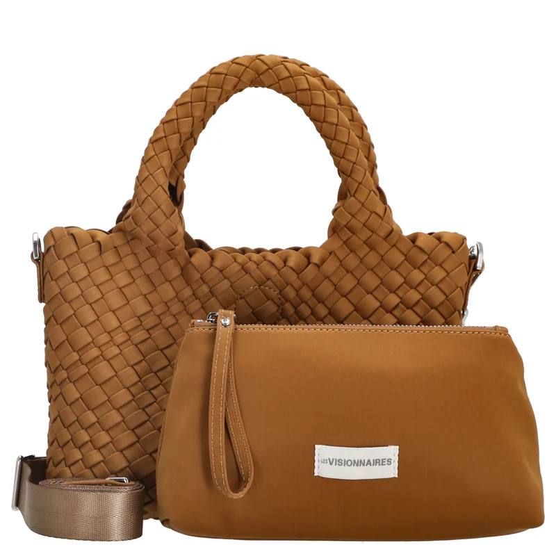 Les Visionnaires Elia Petite Neoweave - Bolso de mano 30 cm (cognac)