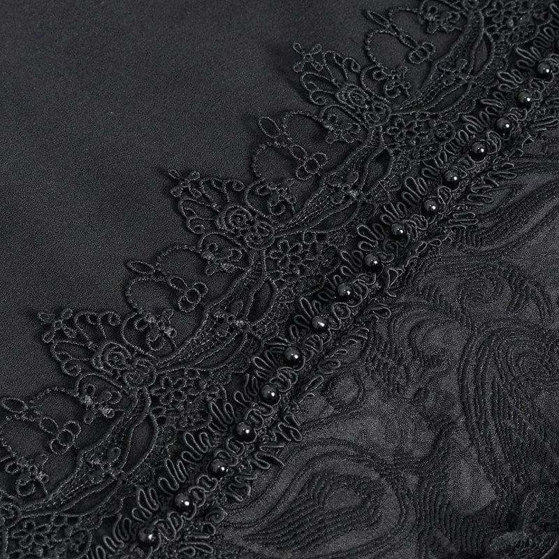 Herren-Gothic-Hemd aus Jacquard-Spleiß mit Puffärmeln