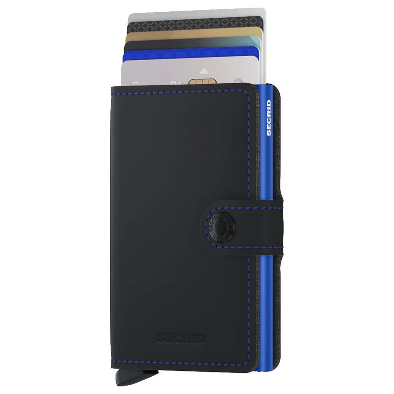 Secrid Matte Miniwallet - Cartera RFID 6.5 cm (black-blue)