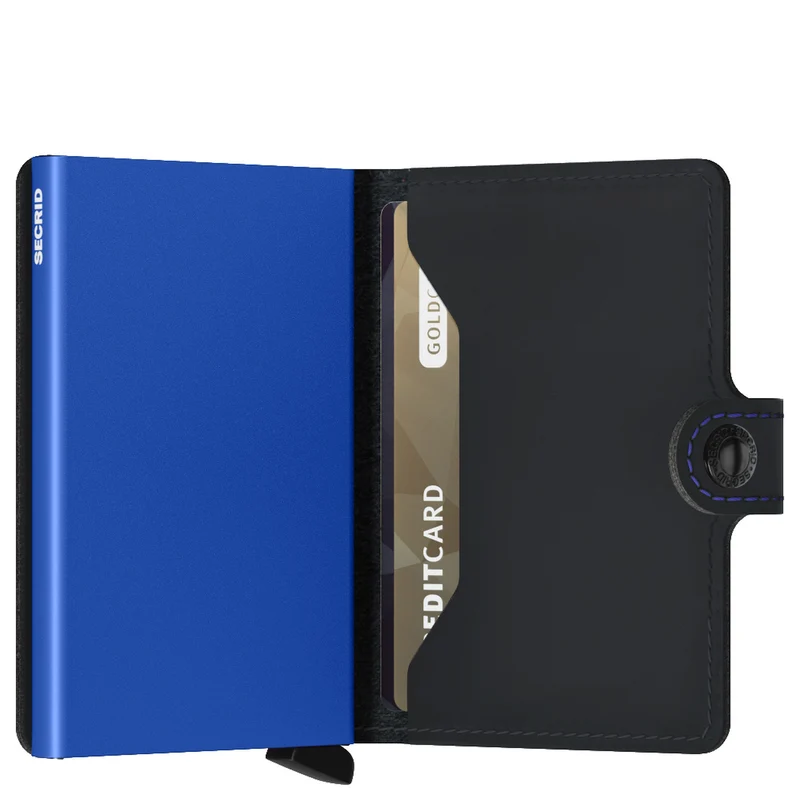 Secrid Matte Miniwallet - Cartera RFID 6.5 cm (black-blue)
