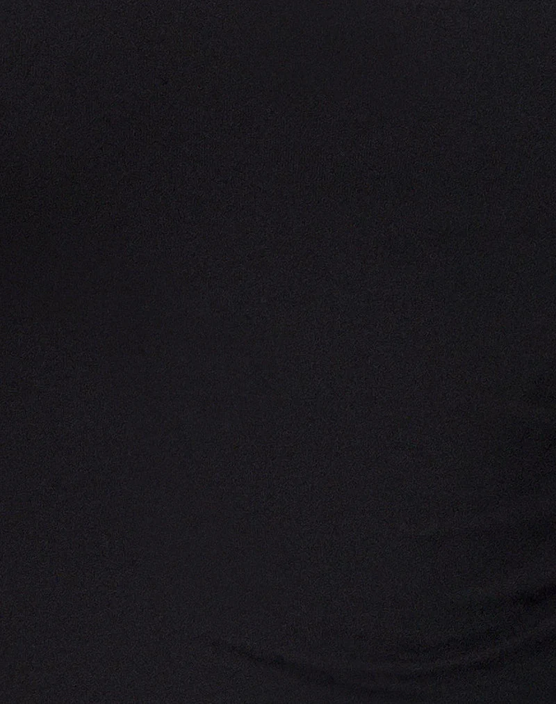 Idra Asymmetrisches Top aus geripptem Jersey Schwarz