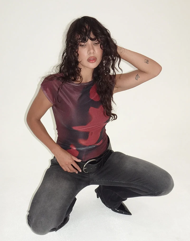 Nova Top in Digi Flower Rot