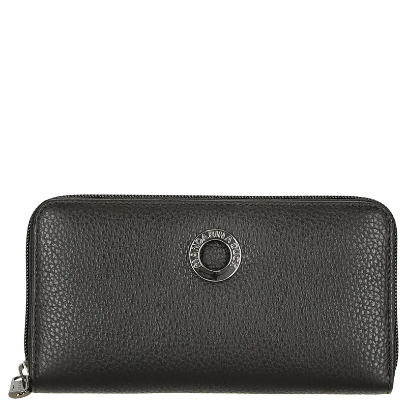 Mandarina Duck Mellow Leather - Cartera 12cc 19 cm (black)