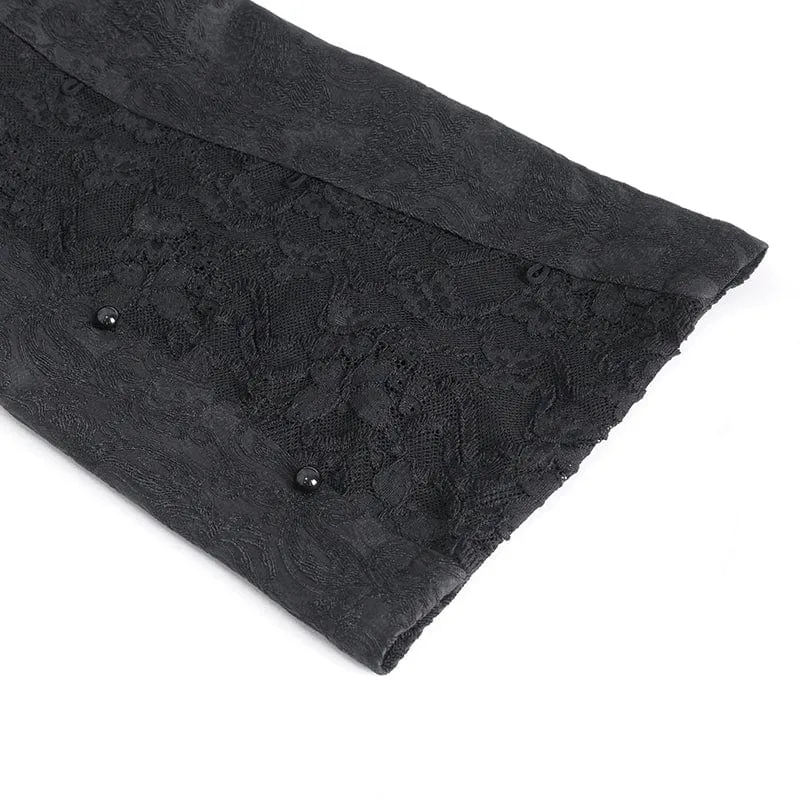 Herren-Jacquardhose mit Gothic-Blumenstickerei