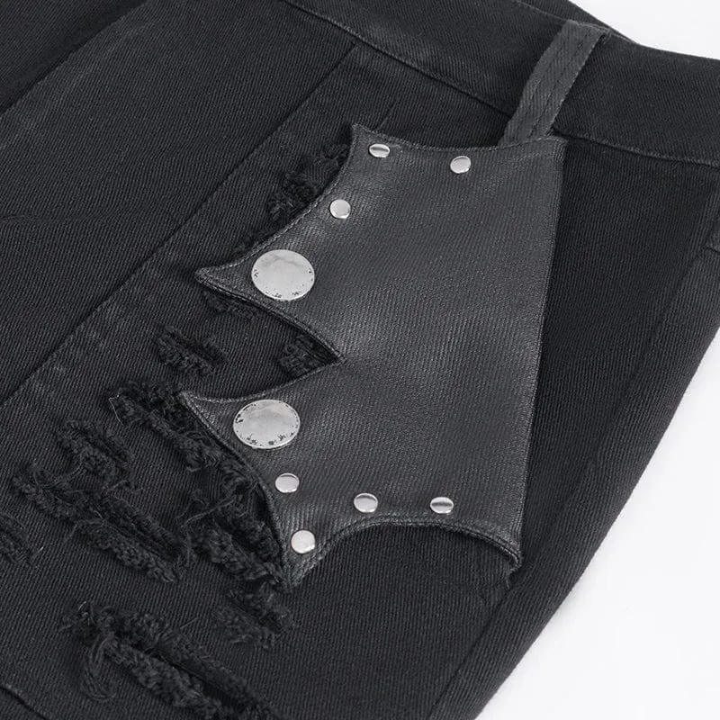 Herren-Punk-Hose mit zerrissenen Quasten