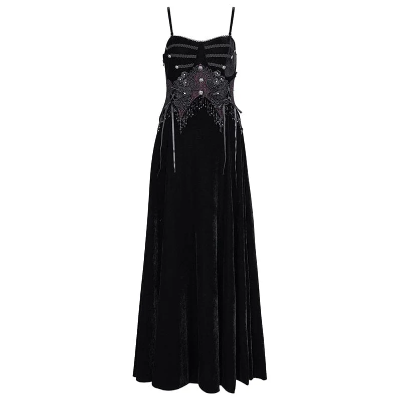 Damen Gothic Quasten Schnürung Unterkleid Hochzeitskleid