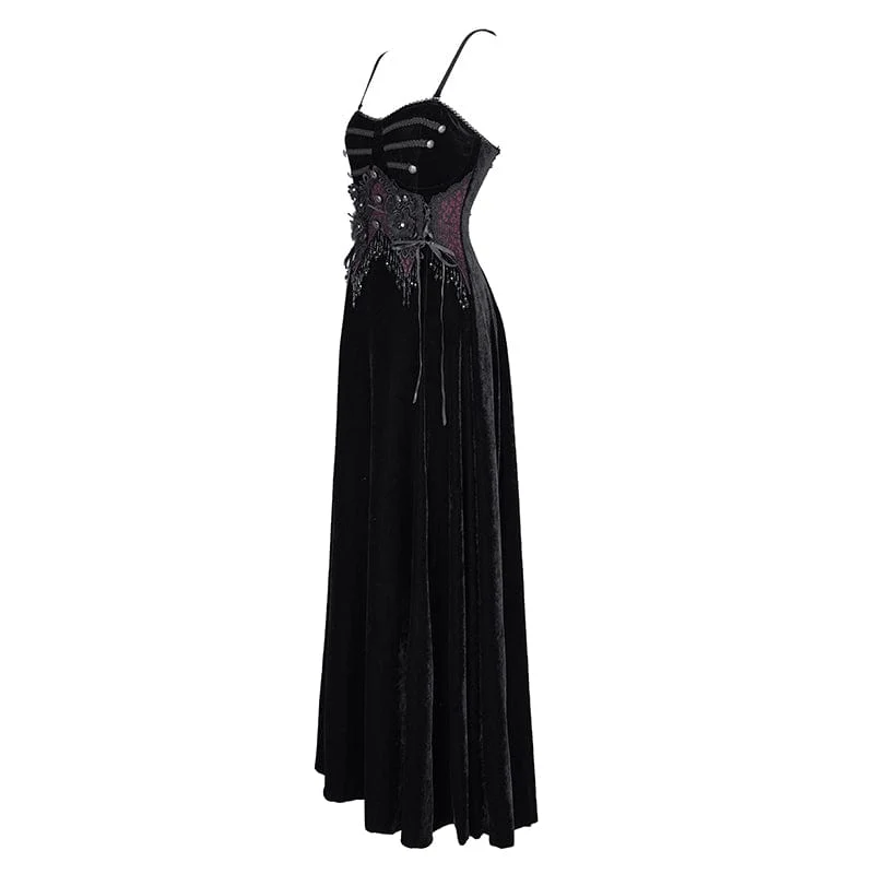 Damen Gothic Quasten Schnürung Unterkleid Hochzeitskleid