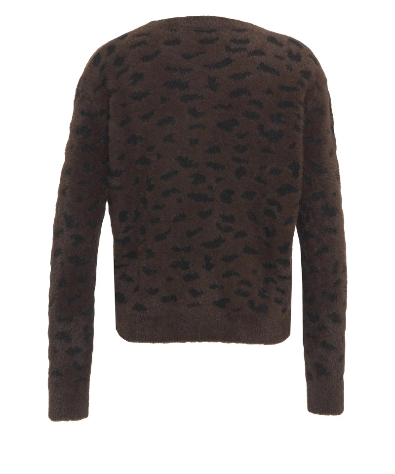 Pullover in maglia con stampa animalier