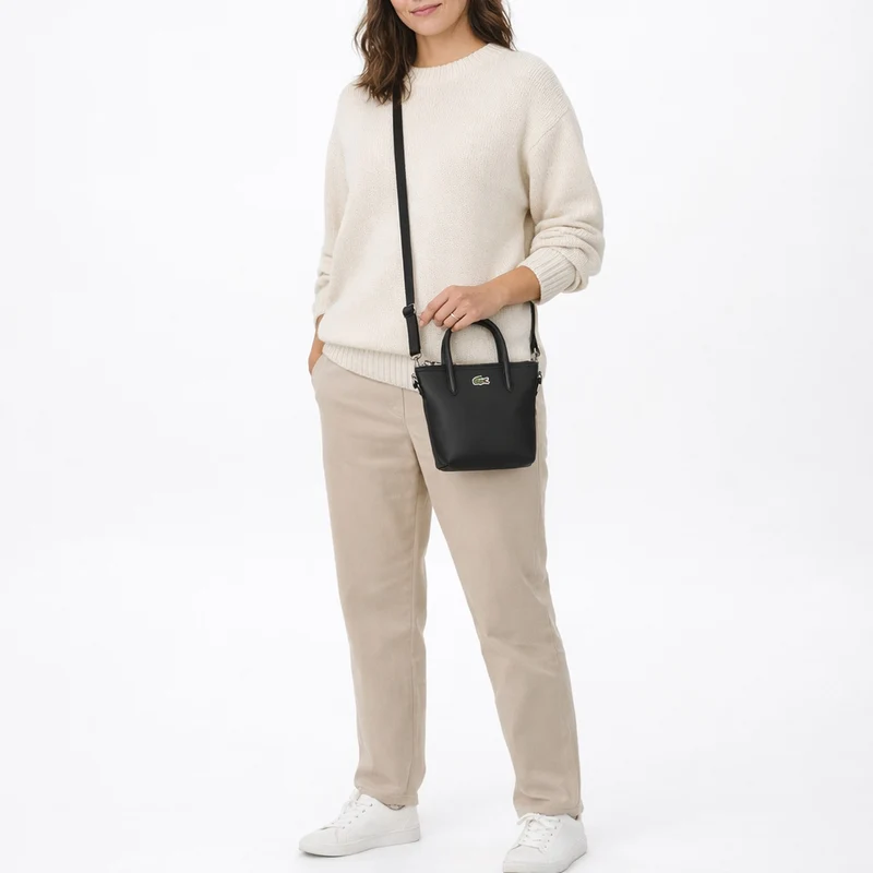 Lacoste Mini-Tote L.12.12 Concept - Bolso de mano 18 cm (black)