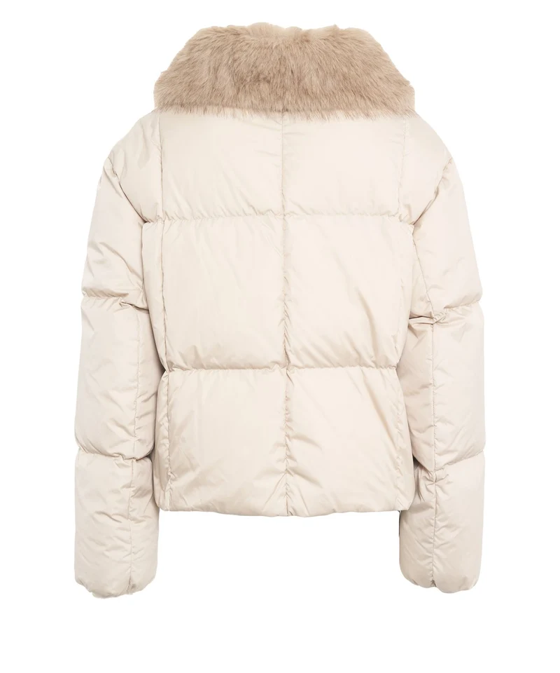 Giacca puffer con collo in pelliccia
