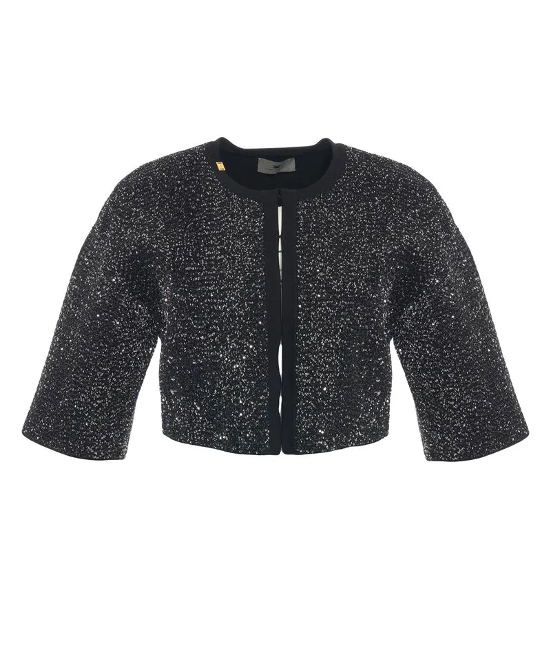 Cardigan con applicazioni di paillettes