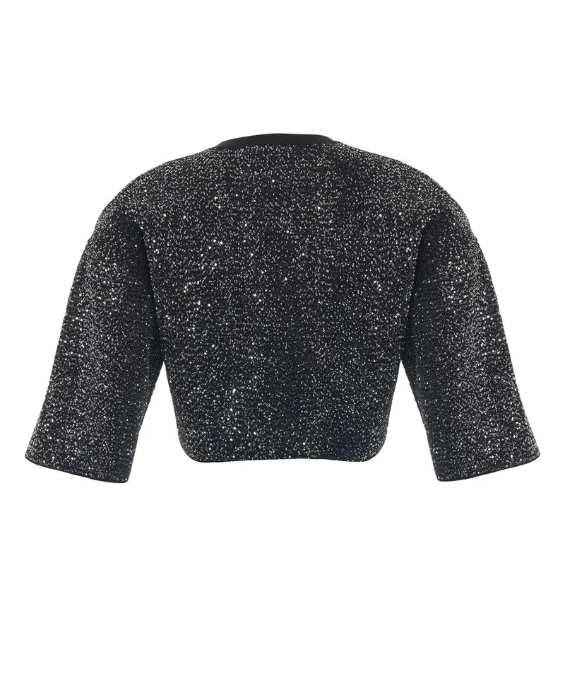 Cardigan con applicazioni di paillettes