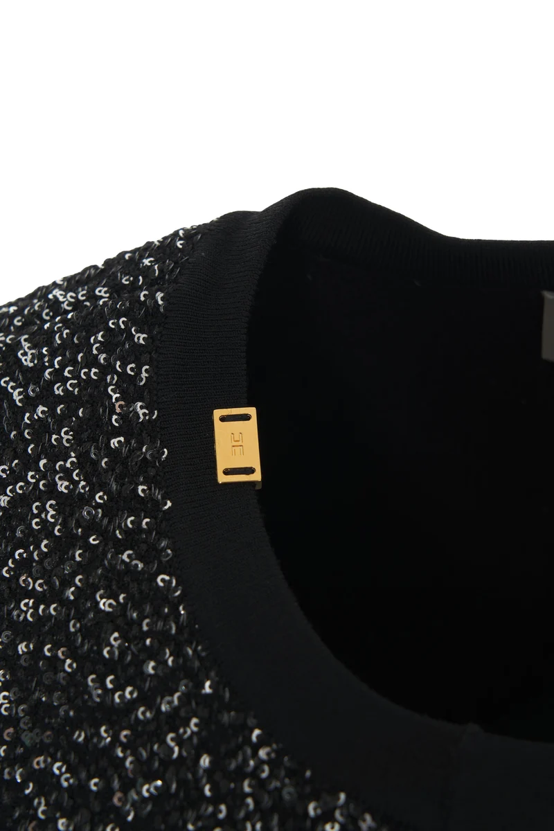 Cardigan con applicazioni di paillettes
