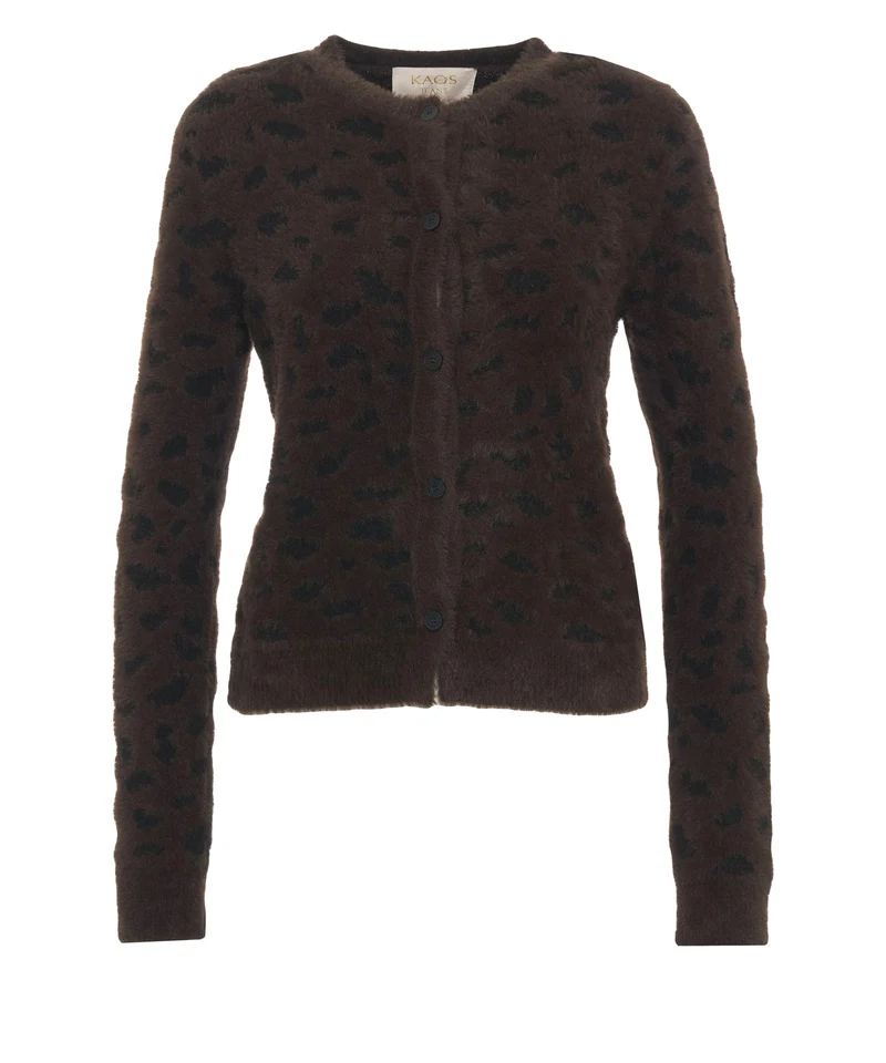 Cardigan con stampa animalier