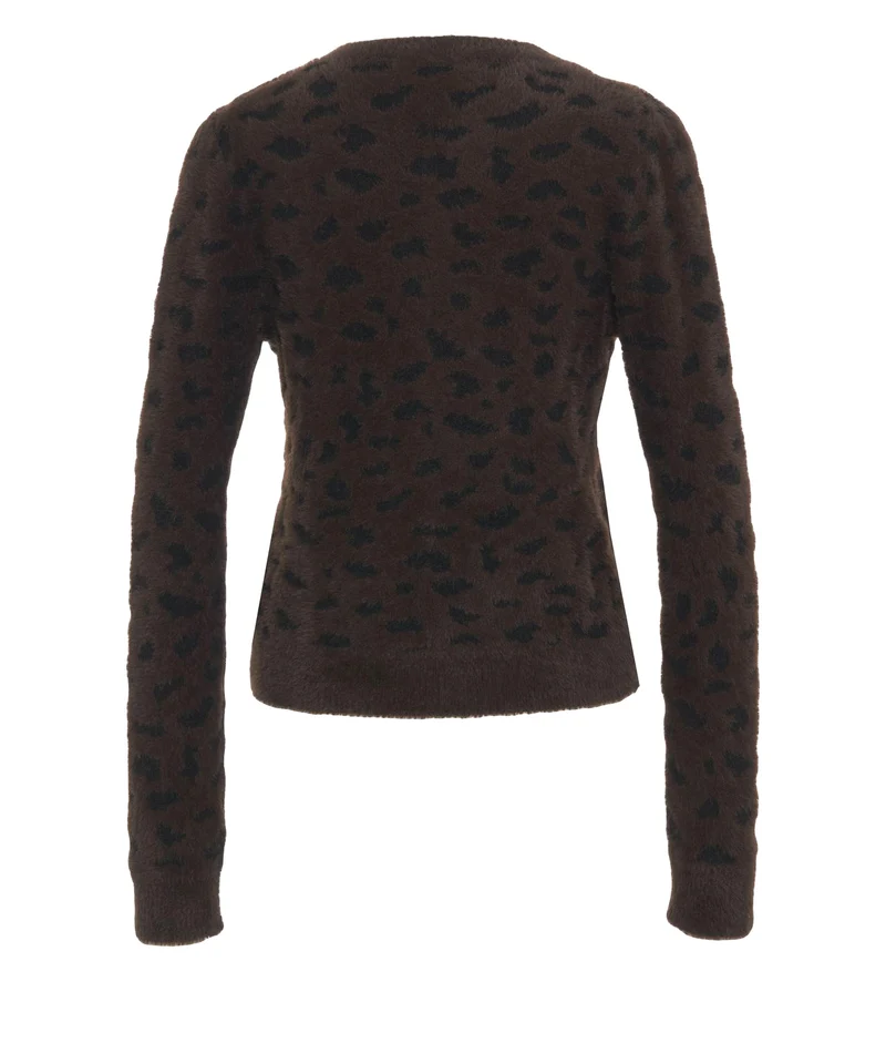 Cardigan con stampa animalier