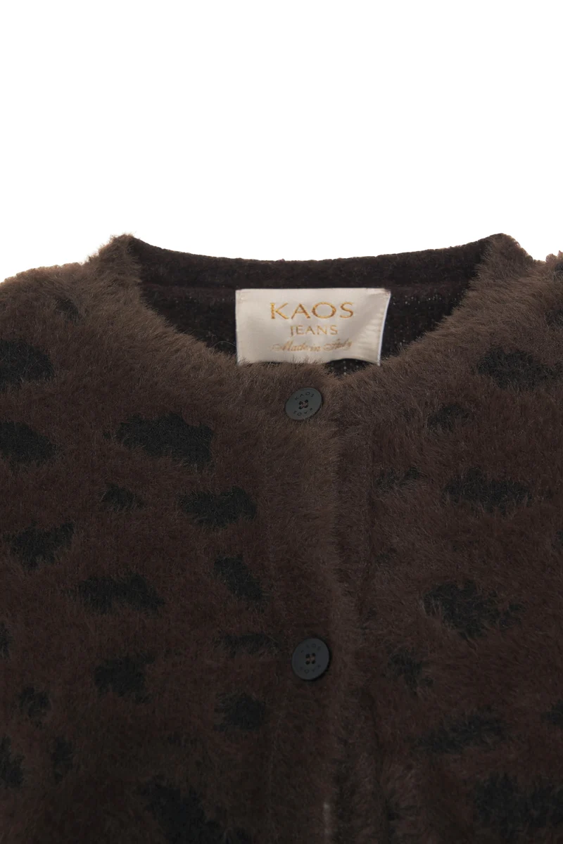 Cardigan con stampa animalier