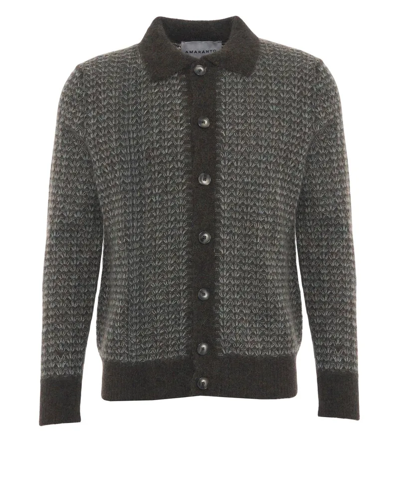 Cardigan con colletto a polo