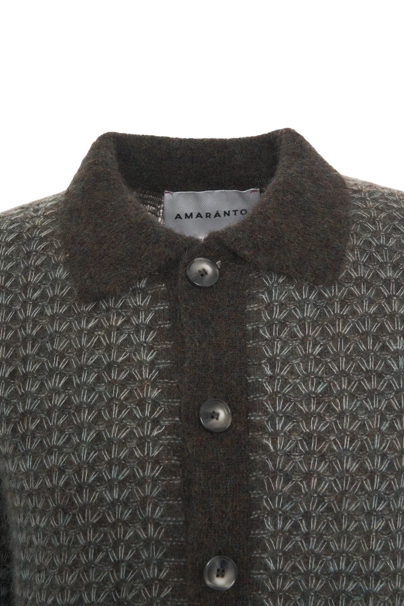 Cardigan con colletto a polo