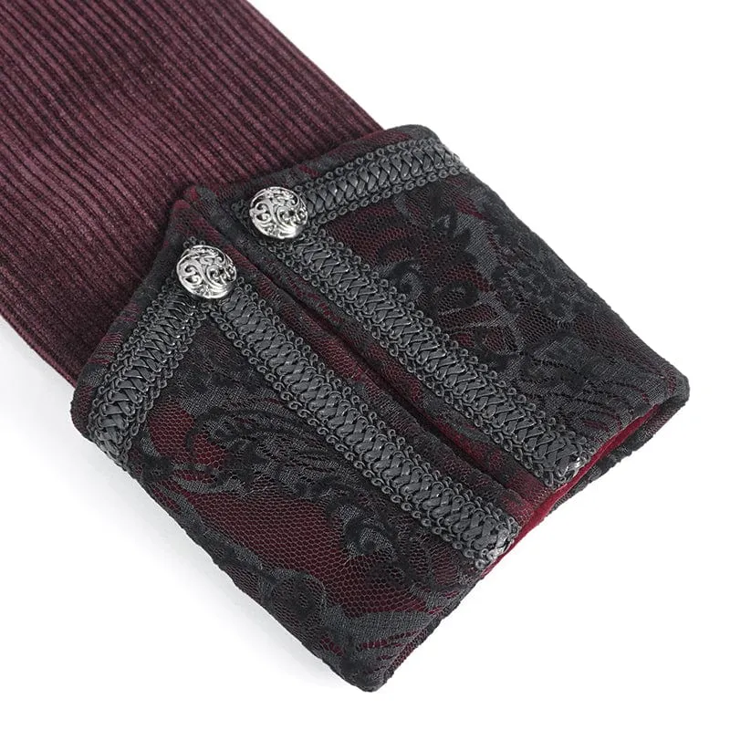 Roter Schwalbenschwanzmantel für Herren im Gothic-Stil mit Stehkragen