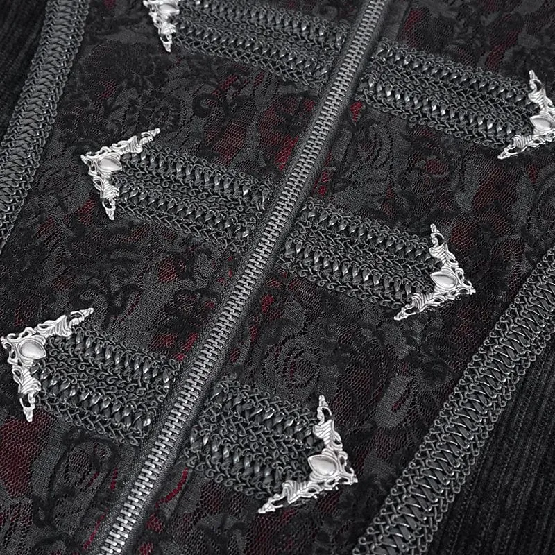 Gothic-Mantel mit Schwalbenschwanz und Stehkragen für Herren