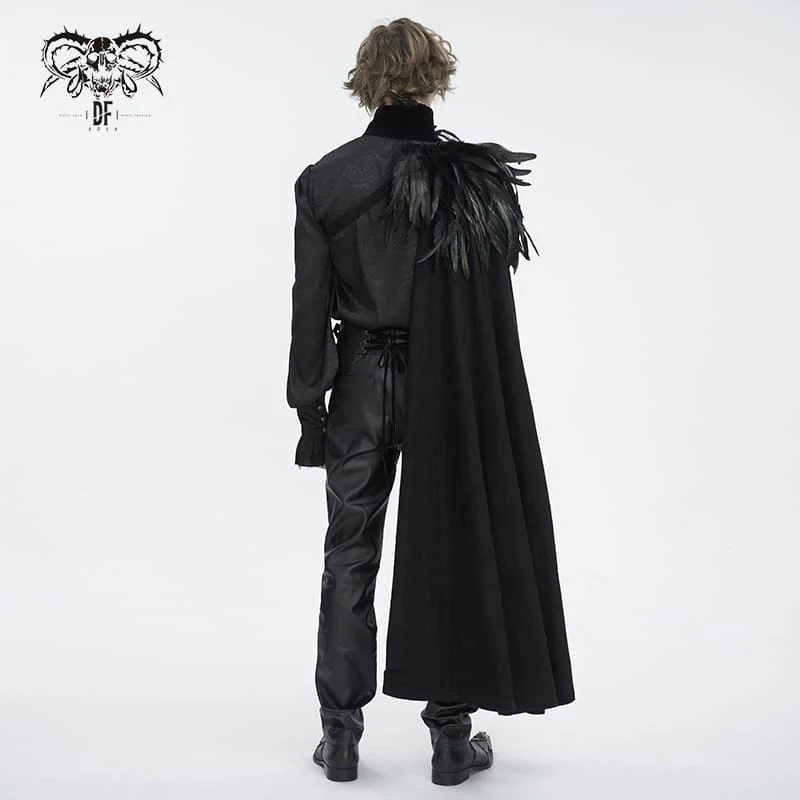 Herren Gothic Stehkragen-Federumhang