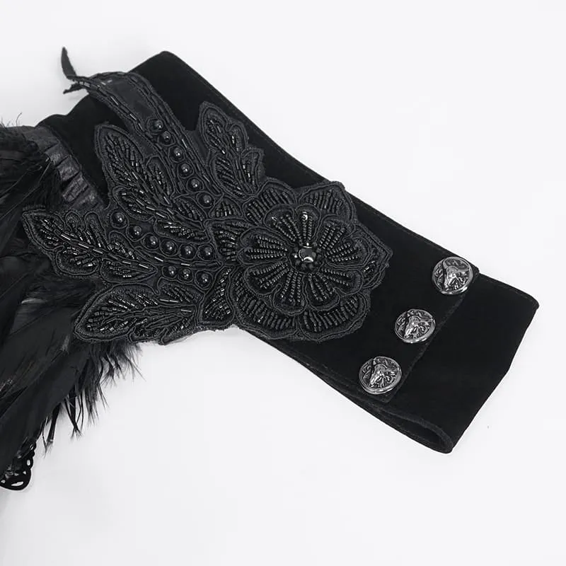 Herren Gothic Stehkragen-Federumhang