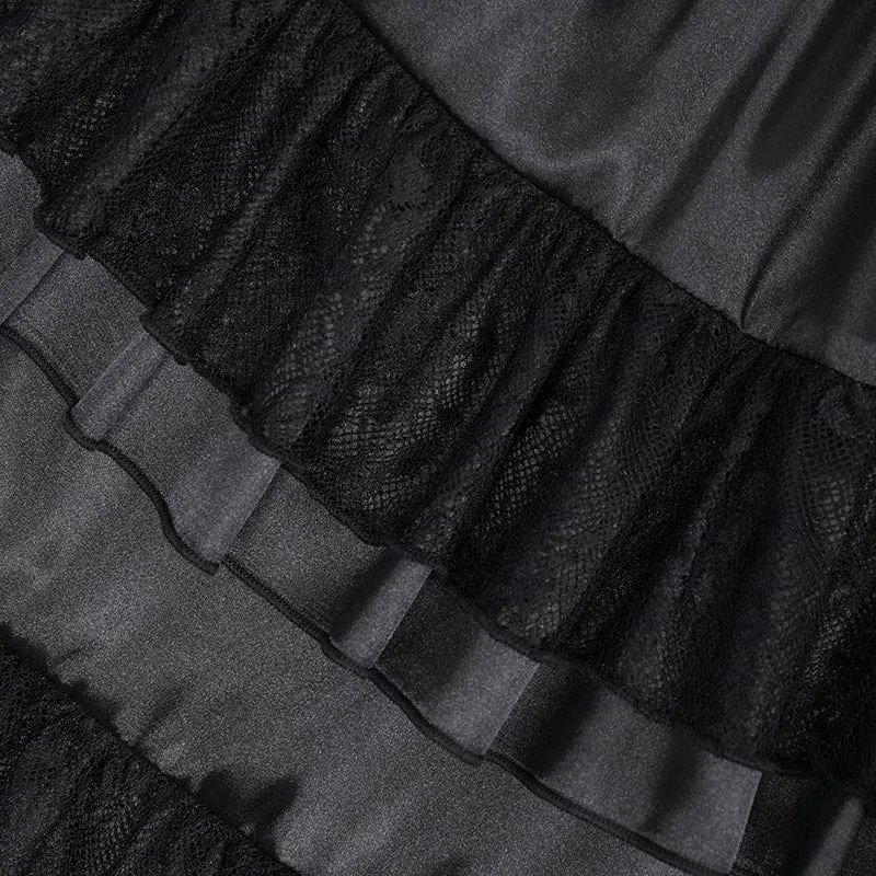 Gothic-Schnürkleid aus Mesh-Spitze für Damen, Hochzeitskleid