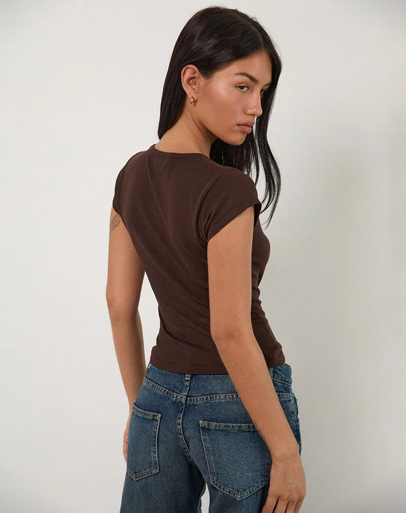 Elmira Top in Bitter Chocolate gestrickt