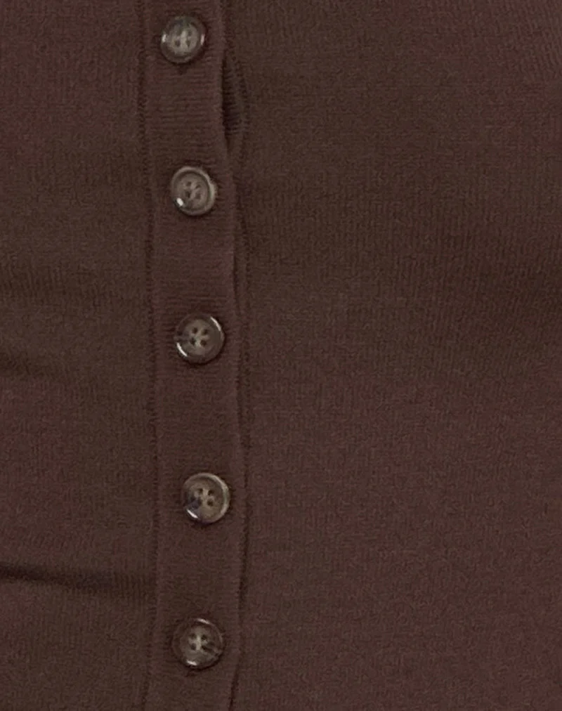 Elmira Top in Bitter Chocolate gestrickt