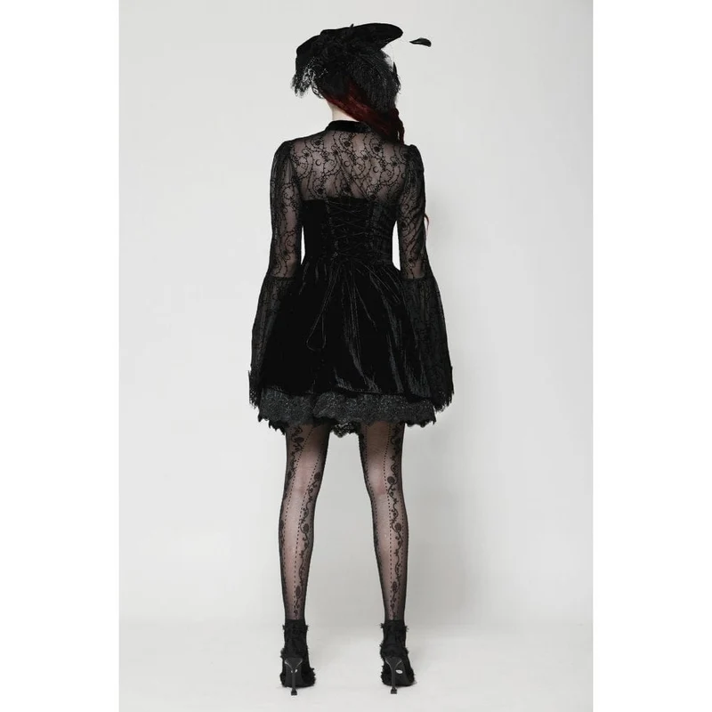 Kurzes Gothic-Spitzenkleid mit Cut-outs für Damen