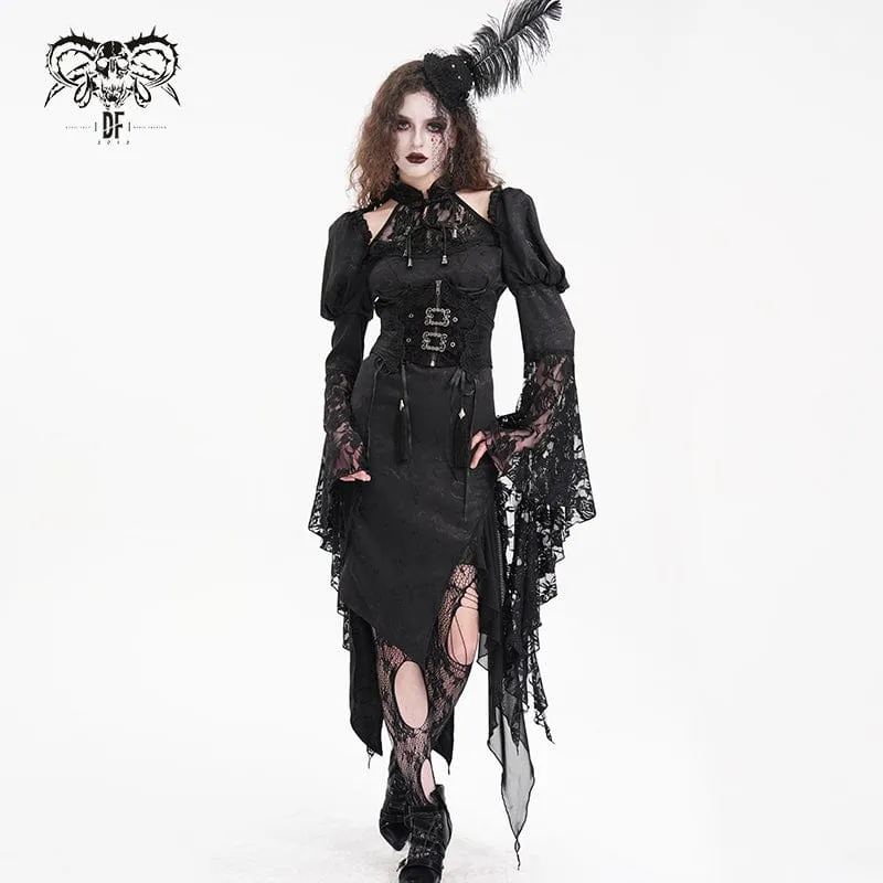 Gothic-Unterbrustkorsett mit Quasten und Schnalle für Damen