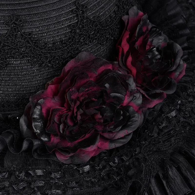 Gothic-Mützen aus Rosenspitze für Damen