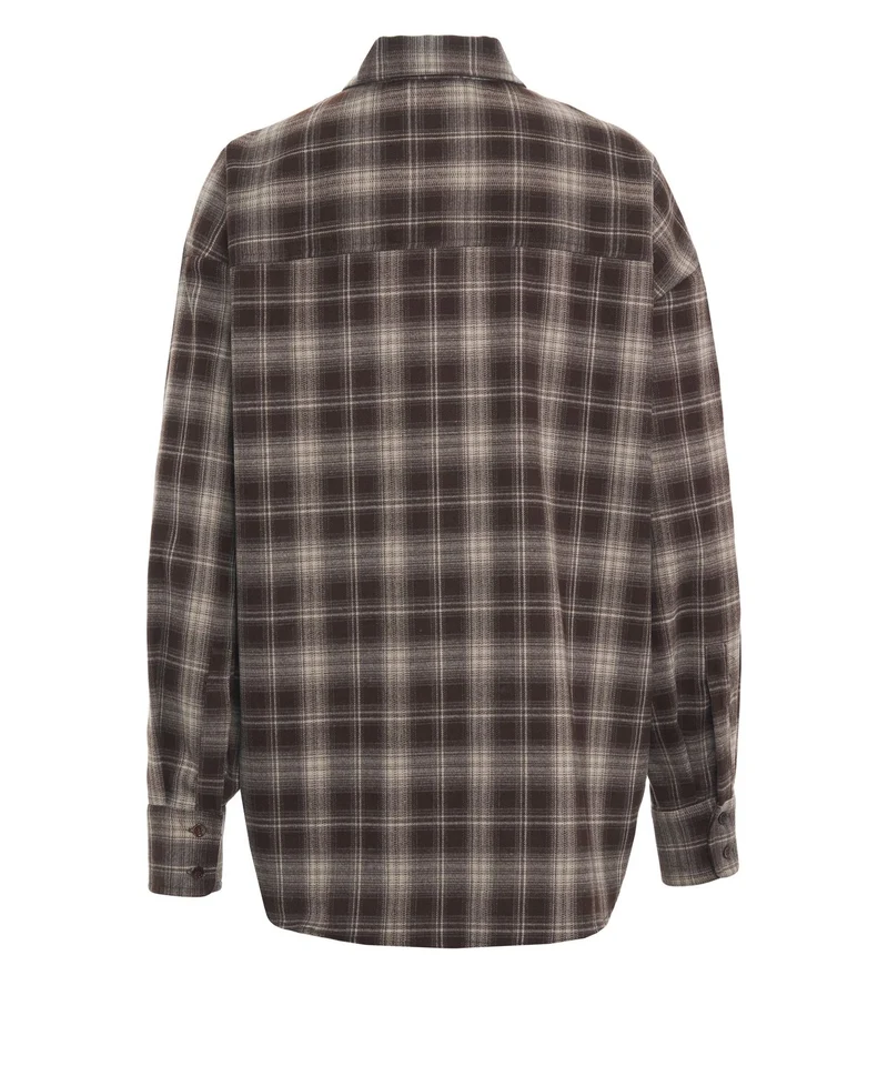 Camicia flanell con taschino applicato sul petto