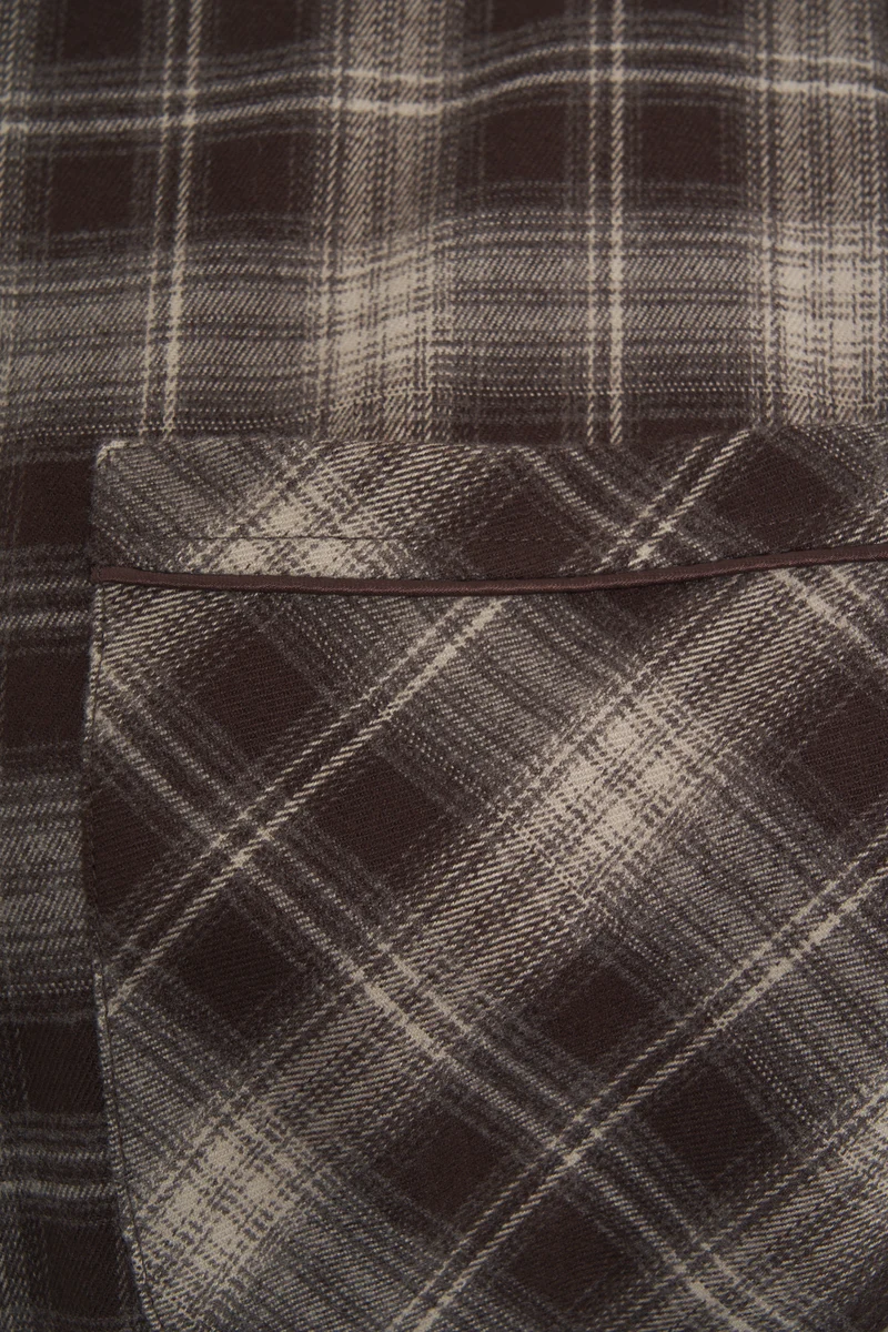 Camicia flanell con taschino applicato sul petto