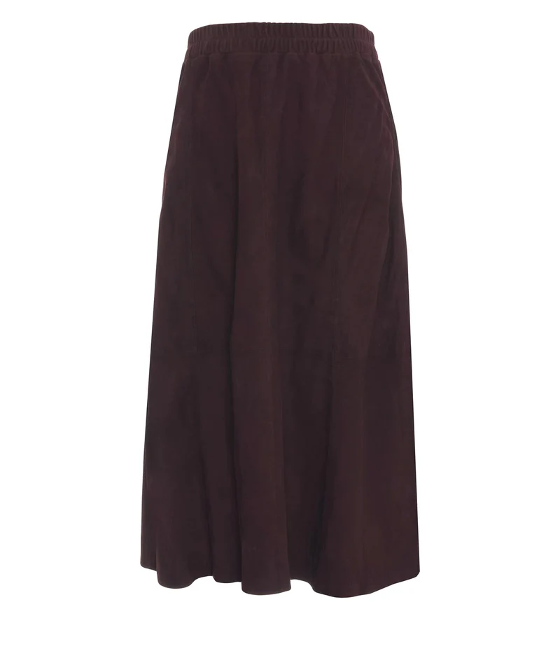 Gonna midi in pelle scamosciata 'Nahee'