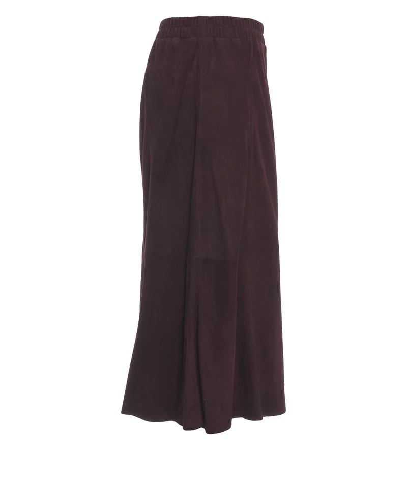 Gonna midi in pelle scamosciata 'Nahee'