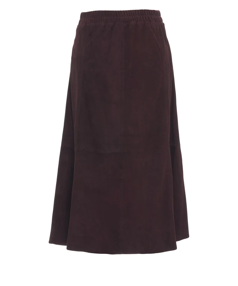 Gonna midi in pelle scamosciata 'Nahee'
