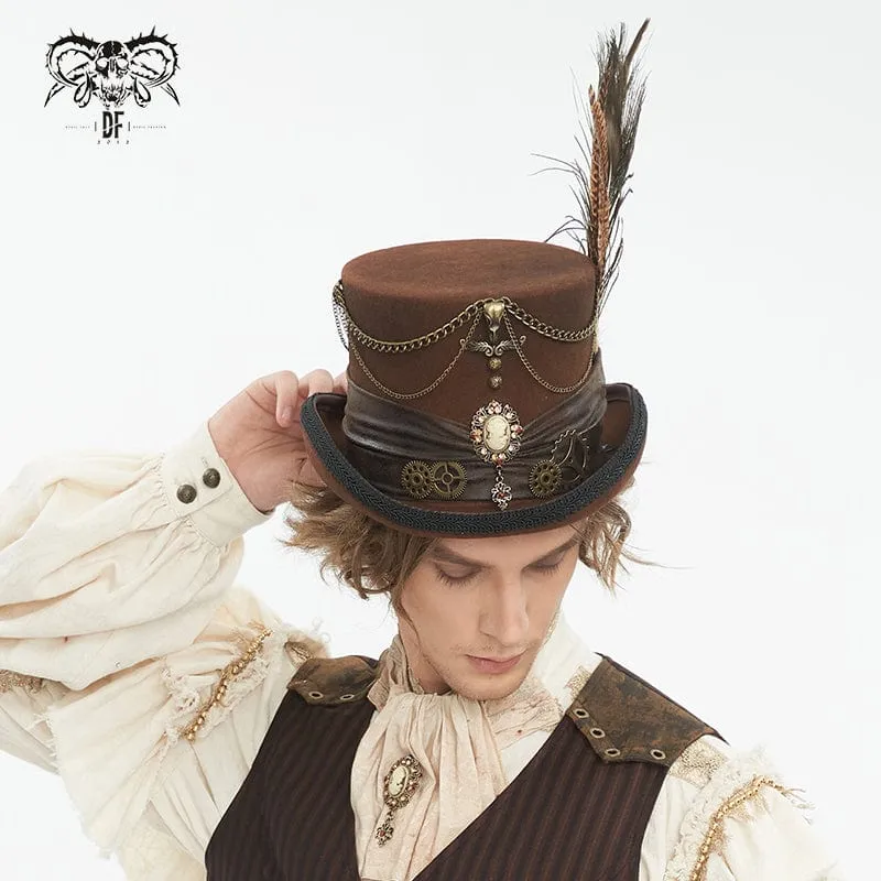 Herren-Gothic-Gear-Feder-Zylinder
