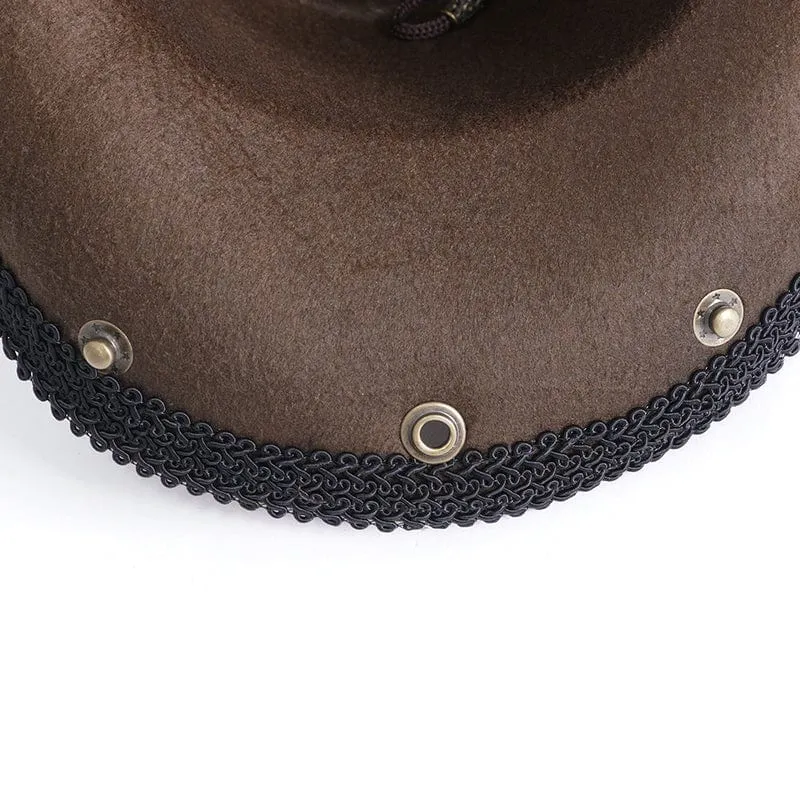Gothic-Cowboyhut mit Totenkopffedern für Herren