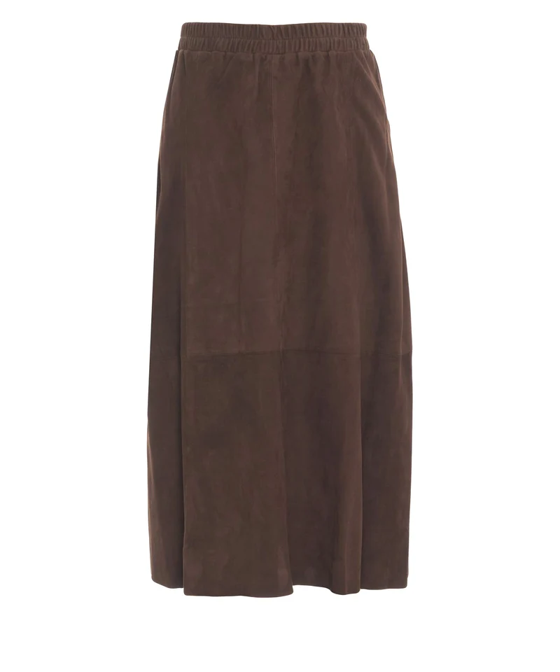 Gonna midi in pelle scamosciata 'Nahee'