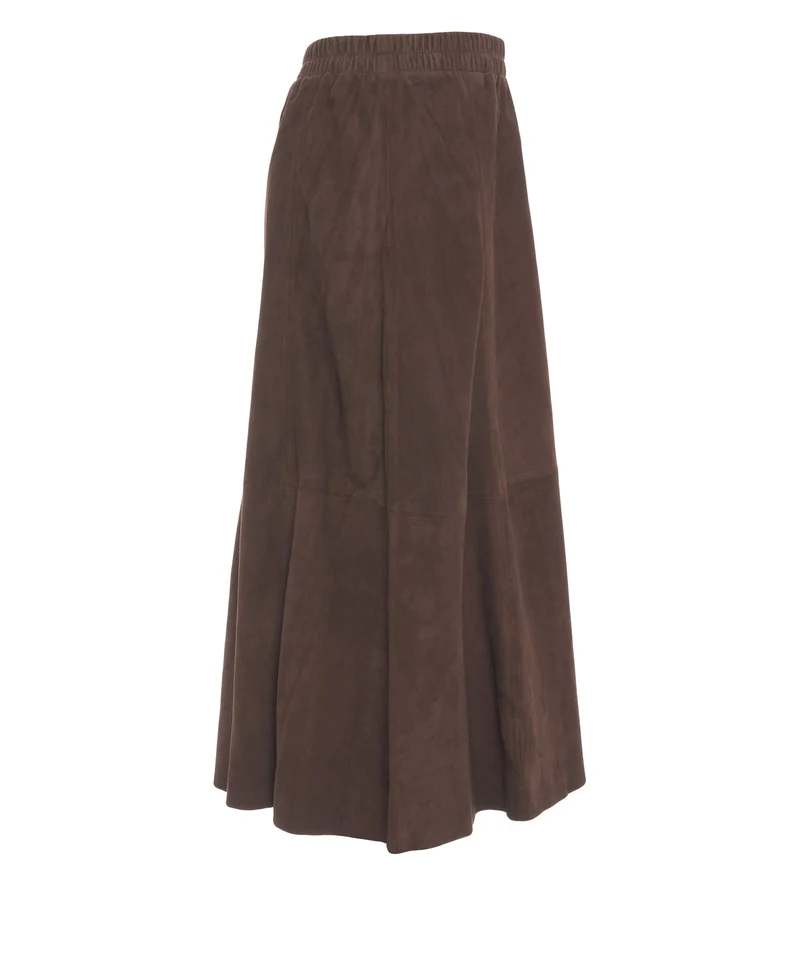 Gonna midi in pelle scamosciata 'Nahee'