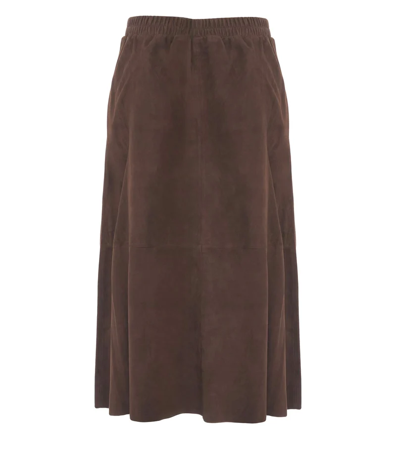 Gonna midi in pelle scamosciata 'Nahee'